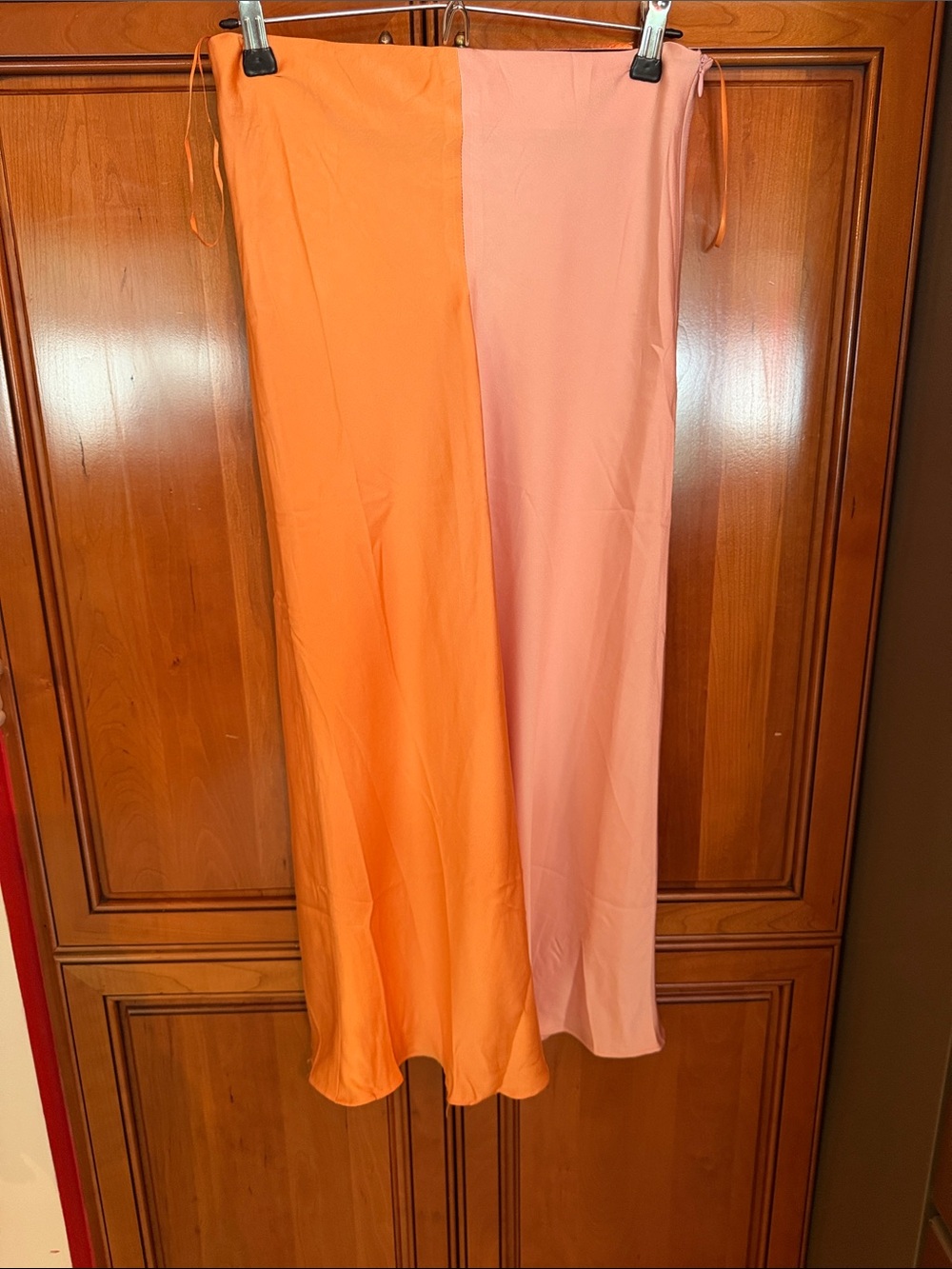 Princess Polly Two-Tone Orange & Pink Maxi Skirt